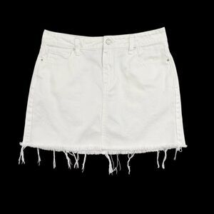 PacSun Frayed White Denim Mini Skirt Casual Resort Wear